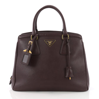 Prada Parabole Handbag Saffiano Leather Medium Purple 36490144