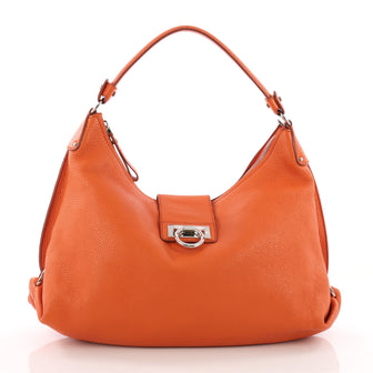 Salvatore Ferragamo Fanisa Hobo Leather Medium Orange 36490151