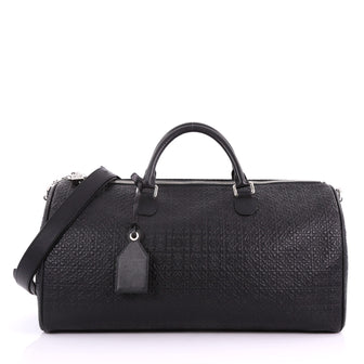 Loewe Repeat Duffle Bag Anagram Embossed Calfskin Large Black 36490161