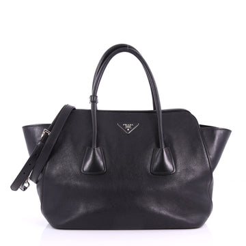 Prada Convertible Wing Tote Studded Soft Calfskin Medium Black 3649031