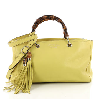 Gucci Bamboo Shopper Tote Leather Medium Yellow 3649041