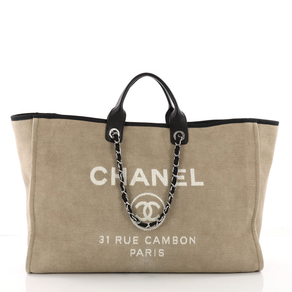 Chanel Deauville Tote Canvas XL Neutral