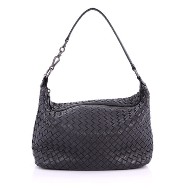 Bottega Veneta Zip Hobo Intrecciato Nappa Small Black 3649089