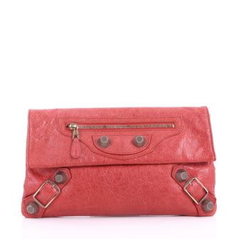Balenciaga Envelope Clutch Giant Studs Leather Red 3649092