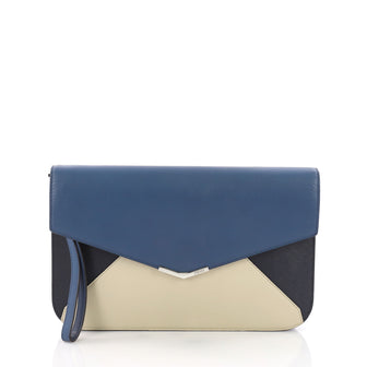 Fendi 2Jours Clutch Leather Small Blue 3649609