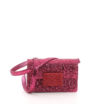 Saint Laurent Lulu Bunny Shoulder Bag Glitter Small Pink 3649615