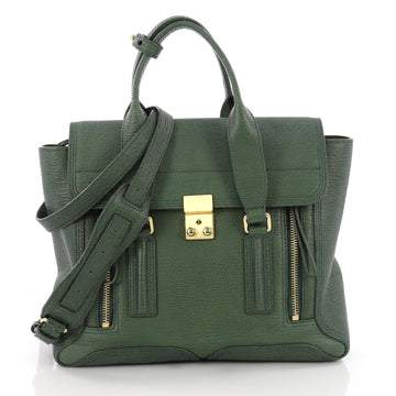 3.1 Phillip Lim Pashli Satchel Leather Medium Green 3650301