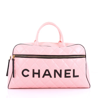 Chanel Vintage Logo Bowler Bag Quilted Lambskin Large 3651201