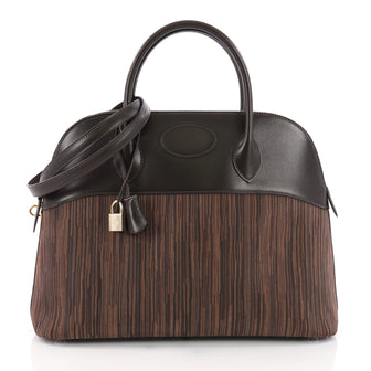 Hermes Bolide Handbag Vibrato and Box Calf 35 Brown 3651701