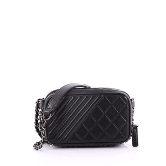 Chanel Coco Boy Camera Bag Quilted Leather Mini 3652002
