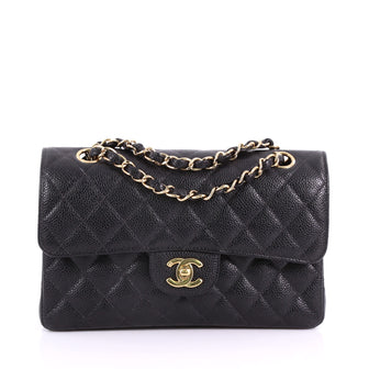 Chanel Vintage Classic Double Flap Bag Quilted Caviar 3652801