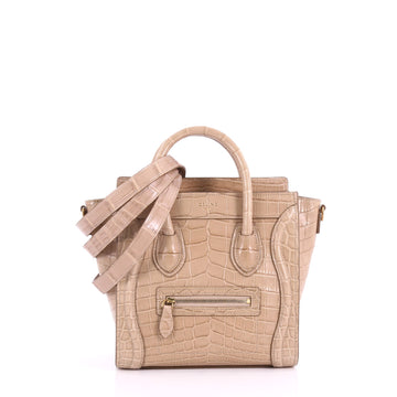 Celine Luggage Handbag Crocodile Nano 36530/01 Neutral 
