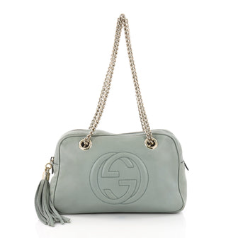 Gucci : Soho Chain Zipped Shoulder Bag Leather Small Green 36535/01