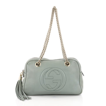 Gucci : Soho Chain Zipped Shoulder Bag Leather Small Green 36535/01