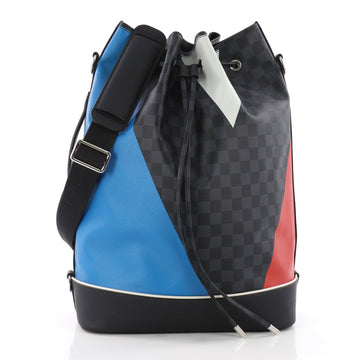 Louis Vuitton Black Noe Marin Handbag Regatta Damier Cobalt 36538/01