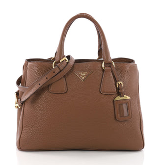 Prada Open Tote Vitello Daino Medium Brown 3654102