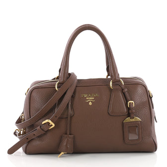 Prada Convertible Boston Bag Vitello Daino Small Brown 3654103