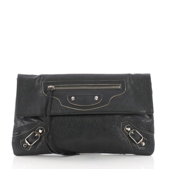 Balenciaga Envelope Clutch Classic Studs Leather Gray 3654306