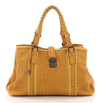 Bottega Veneta Roma Handbag Leather with Intrecciato 3654401