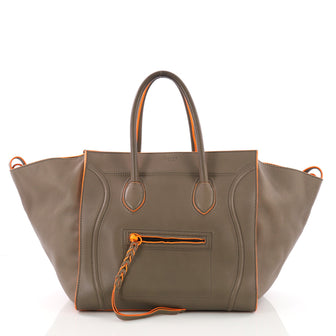 Celine Phantom Handbag Grainy Leather Medium Gray 3654403