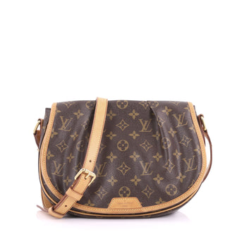  Louis Vuitton Brown Menilmontant Handbag Monogram Canvas PM 36545/10