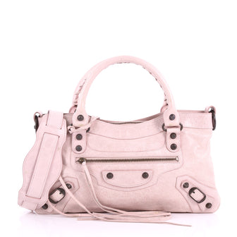Balenciaga First Giant Studs Handbag Leather Pink 3654529