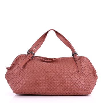 Bottega Veneta Belted Zip Frame Shoulder Bag Intrecciato Nappa Large Pink 3654531