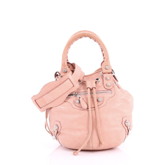 Balenciaga Pom Pon Giant Studs Handbag Leather Mini Pink 3654532