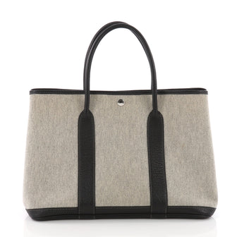 Hermes Garden Party Tote Toile and Leather 36 - Rebag