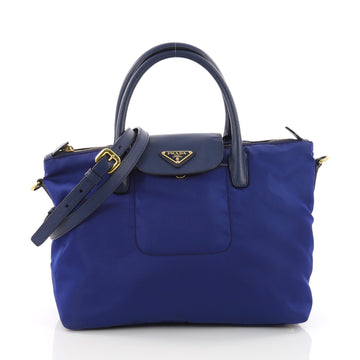 Prada Convertible Flap Tote Tessuto and Saffiano Leather 3655001