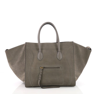 Celine Phantom Handbag Crocodile Embossed Nubuck Medium 3656402