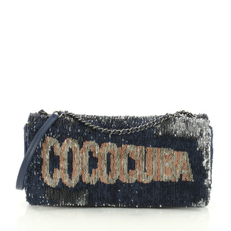 Chanel Coco Cuba Chain Clutch Sequins Blue 3656901