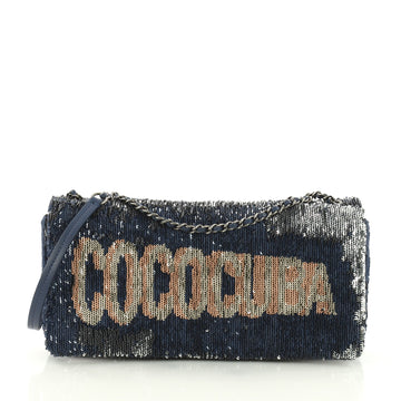 Chanel Coco Cuba Chain Clutch Sequins Blue 3656901
