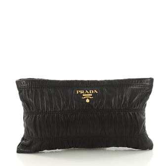 Prada Gaufre Clutch Leather Black 3659002