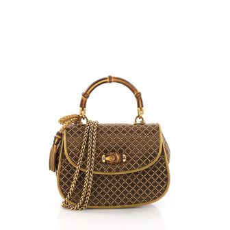Gucci New Bamboo Top Handle Bag Diamante Jacquard Mini 3661102