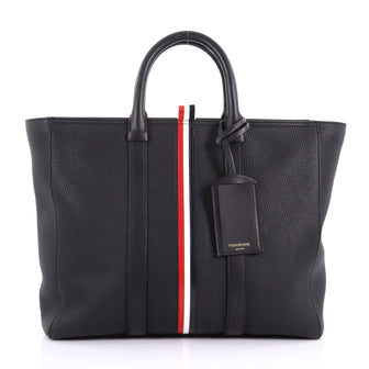 Thom Browne Short Tote Striped Leather Large Black 3661501