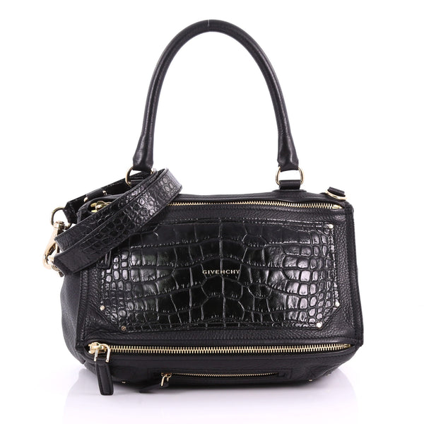 Givenchy Pandora Bag Leather with Crocodile Embossed Detail Medium
