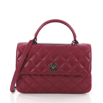 Trendy CC Top Handle Bag Quilted Lambskin Medium