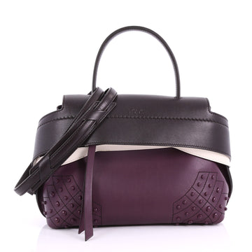 Tod's Studded Convertible Wave Bag Leather Mini Black 3662745