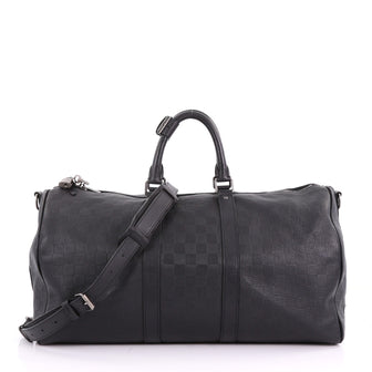 Louis Vuitton Keepall Bandouliere Bag Damier Infini Leather 45 Black 3663001
