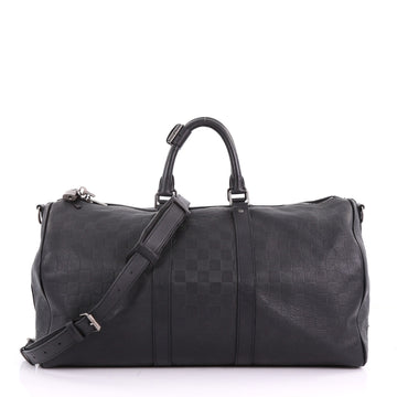 Louis Vuitton Keepall Bandouliere Bag Damier Infini Leather 45 Black 3663001