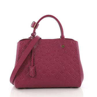 Louis Vuitton Montaigne Handbag Monogram Empreinte Leather MM Purple 3663002