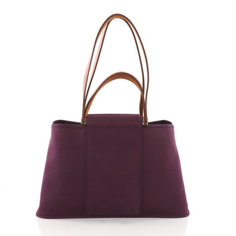 Hermes Cabas Elan Toile and Leather 39 Purple 3665402