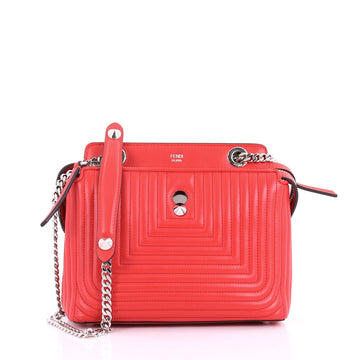 Fendi DotCom Click Top Handle Bag Quilted Leather Small Red 3665701