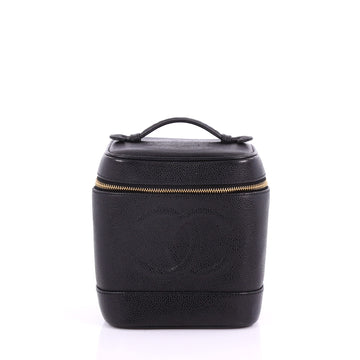 Chanel Vintage Timeless Cosmetic Case Caviar Tall Black 3665804