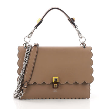 Fendi Kan I Handbag Leather Medium Brown 3665806