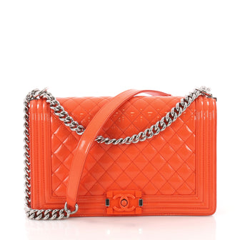 Chanel Boy Flap Bag Quilted Plexiglass Patent New Medium 3667201
