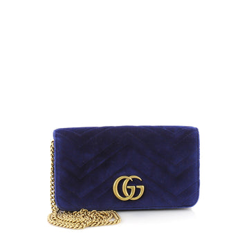 Gucci GG Marmont Chain Flap Bag Matelasse Velvet Mini 3667401