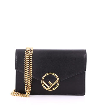 Fendi Kan I F Wallet On Chain Leather Black 3667402