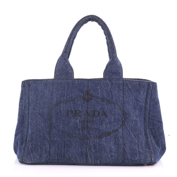 Prada Canapa Tote Denim Small Blue 3668642